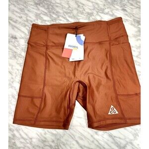 Nike ACG Dri-FIT ADV Mid-Rise 6" Biker tree Shorts Brown Women's L HJ0259 245